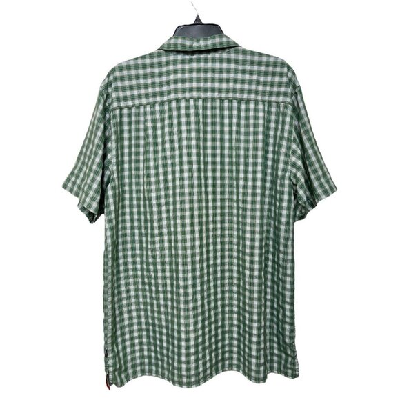 The North Face Mens Green Plaid Short Sleeve Button-Up Shirt W/ Chest Pocket XL - Picture 2 of 11